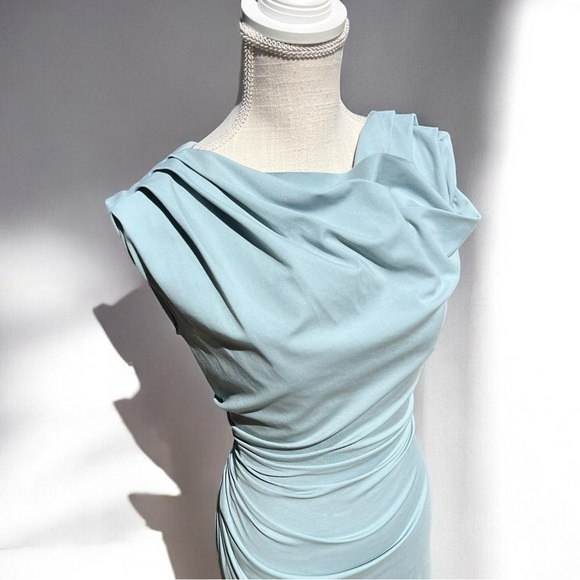 🌻NEW NWOT NIKKI LUND Sky Off Shoulder Midi Sheath Dress Size XL | $157 Retail - Picture 5 of 11